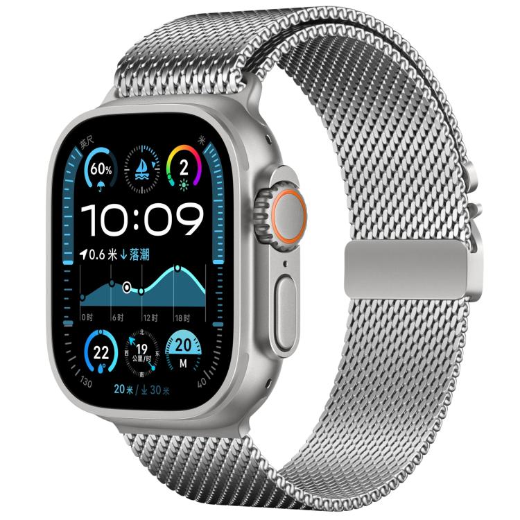 xDfind Umbrella Buckle Think Mesh Milanese Stainless Steel Watch Band, For Apple Watch 46mm / 49mm / 45mm / 44mm Think Mesh