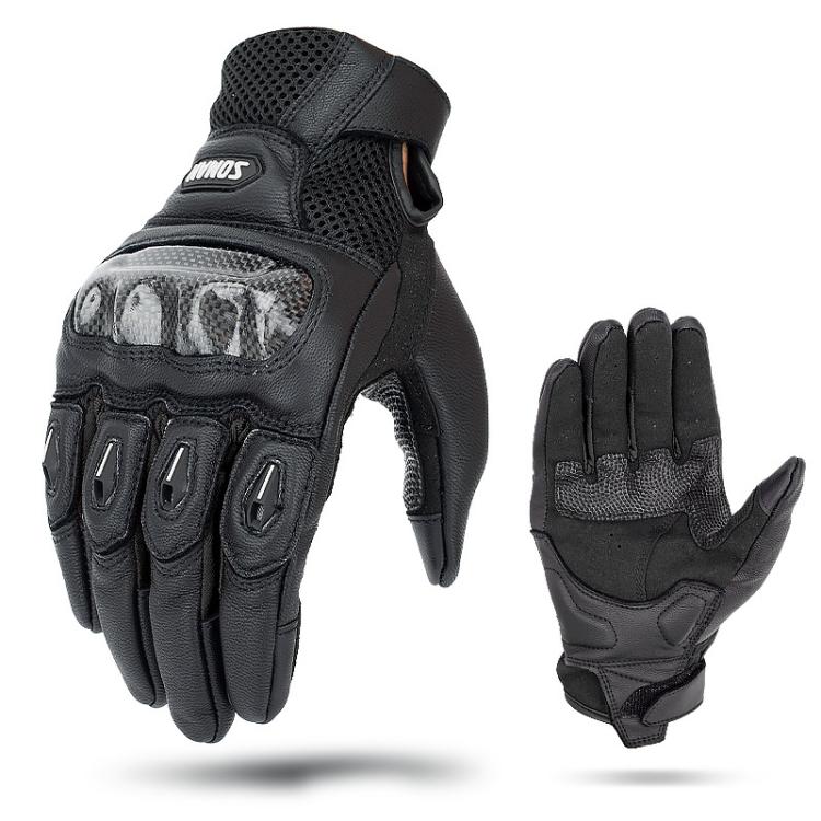 SOMAN  MG21 Motorcycle Sheepskin Carbon Fiber Gloves Off-road Riding Anti-slip Gloves, M, L, XL, XXL