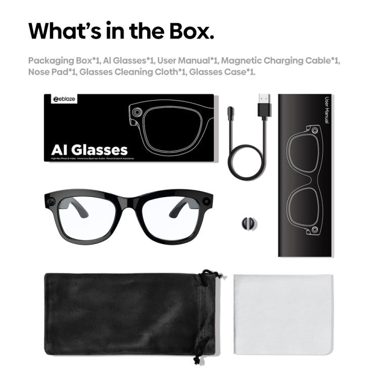 Zeblaze Eyewear AI Smart Glasses with 5MP Camera & Open-Ear Audio