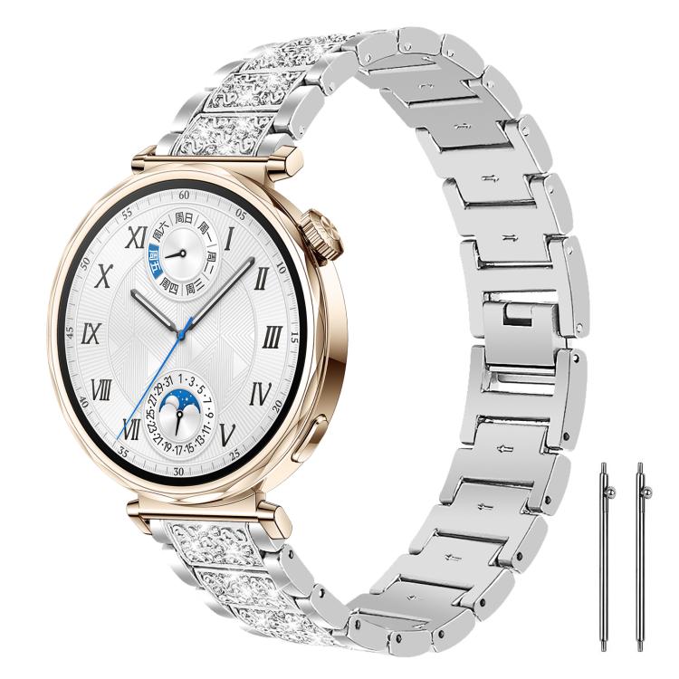 xDfind Diamond Jewelry Steel Watch Band, 20mm For Amazfit Active 2 / GTS4 Mini, 22mm For Huawei Watch GT5/GT5 Pro/4/4 Pro, 22mm For Fossil Gen 5 Carlyle/Julianna/Garrett, 12mm