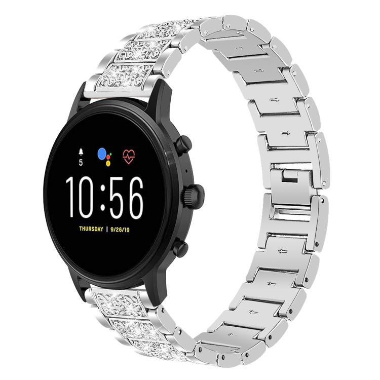 xDfind Diamond Jewelry Steel Watch Band, 20mm For Amazfit Active 2 / GTS4 Mini, 22mm For Huawei Watch GT5/GT5 Pro/4/4 Pro, 22mm For Fossil Gen 5 Carlyle/Julianna/Garrett, 12mm