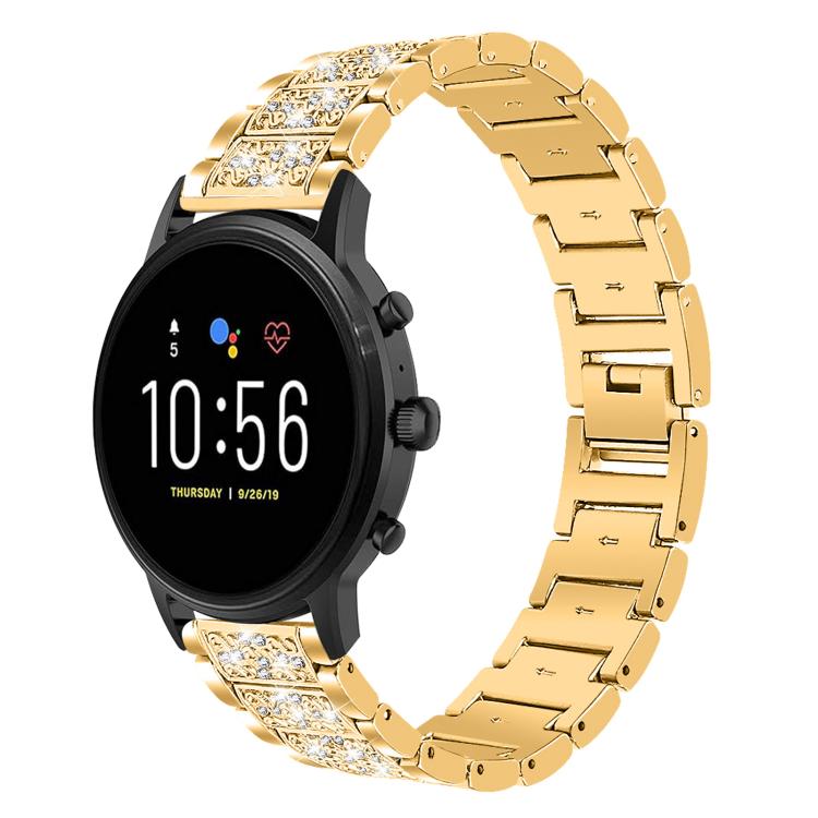 xDfind Diamond Jewelry Steel Watch Band, 20mm For Amazfit Active 2 / GTS4 Mini, 22mm For Huawei Watch GT5/GT5 Pro/4/4 Pro, 22mm For Fossil Gen 5 Carlyle/Julianna/Garrett, 12mm