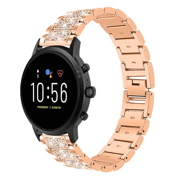 xDfind Diamond Jewelry Steel Watch Band, 20mm For Amazfit Active 2 / GTS4 Mini, 22mm For Huawei Watch GT5/GT5 Pro/4/4 Pro, 22mm For Fossil Gen 5 Carlyle/Julianna/Garrett, 12mm