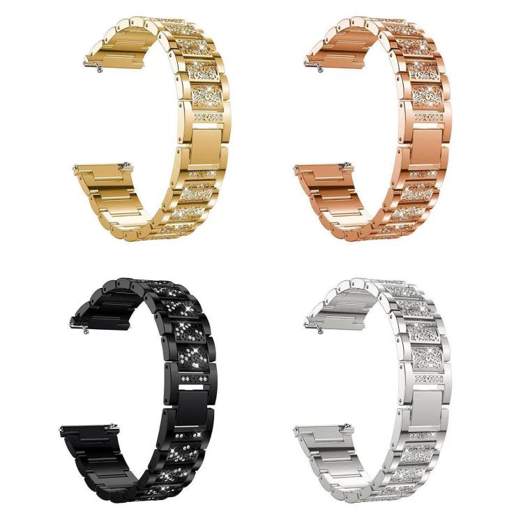 xDfind Diamond Jewelry Steel Watch Band, 20mm For Amazfit Active 2 / GTS4 Mini, 22mm For Huawei Watch GT5/GT5 Pro/4/4 Pro, 22mm For Fossil Gen 5 Carlyle/Julianna/Garrett, 12mm