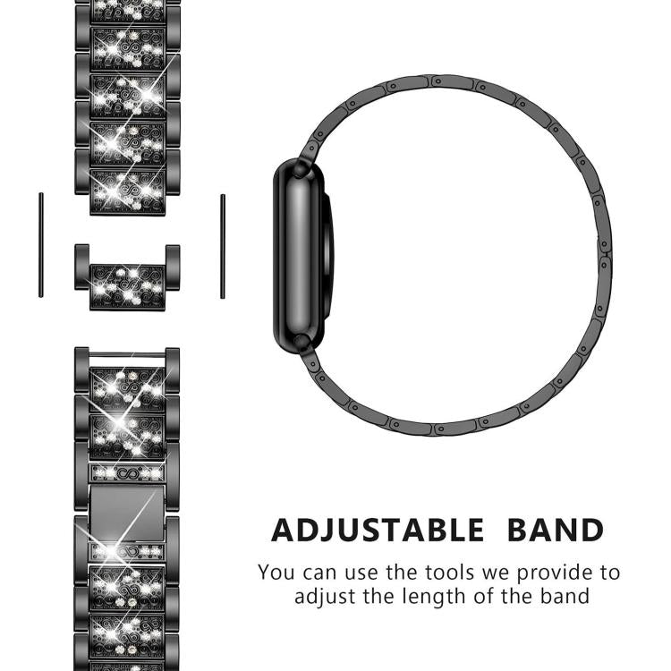 xDfind Diamond Jewelry Steel Watch Band, 20mm For Amazfit Active 2 / GTS4 Mini, 22mm For Huawei Watch GT5/GT5 Pro/4/4 Pro, 22mm For Fossil Gen 5 Carlyle/Julianna/Garrett, 12mm