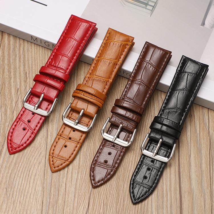 xDfind Bamboo Texture Pin Buckle Leather Watch Band, 20mm, 22mm