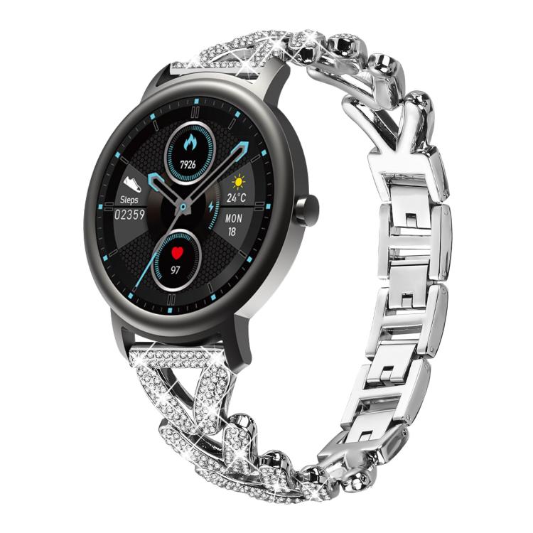 xDfind Small Twist Diamond Metal Watch Band, 20mm For Garmin Vivomove Sport / Vivoactive5 / 3, 20mm For Garmin Venu / Venu 2 / Sq / Sq2, 20mm, 20mm For Xiaomi Mibro Air / Mibro Lite, 20mm For Honor Watch SE / Magic Watch2 42mm
