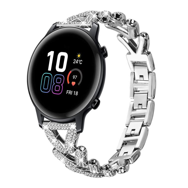 xDfind Small Twist Diamond Metal Watch Band, 20mm For Garmin Vivomove Sport / Vivoactive5 / 3, 20mm For Garmin Venu / Venu 2 / Sq / Sq2, 20mm, 20mm For Xiaomi Mibro Air / Mibro Lite, 20mm For Honor Watch SE / Magic Watch2 42mm