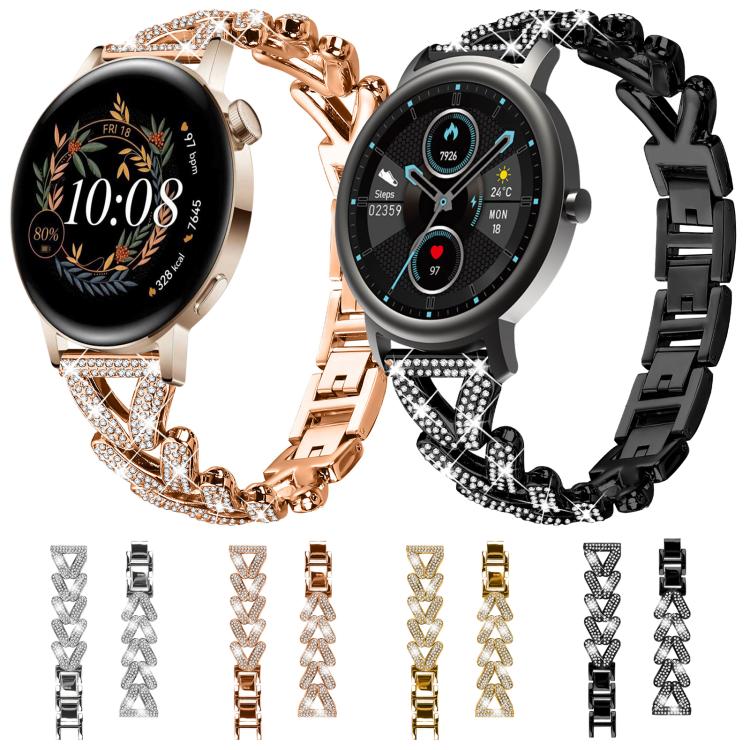 xDfind Small Twist Diamond Metal Watch Band, 20mm For Garmin Vivomove Sport / Vivoactive5 / 3, 20mm For Garmin Venu / Venu 2 / Sq / Sq2, 20mm, 20mm For Xiaomi Mibro Air / Mibro Lite, 20mm For Honor Watch SE / Magic Watch2 42mm