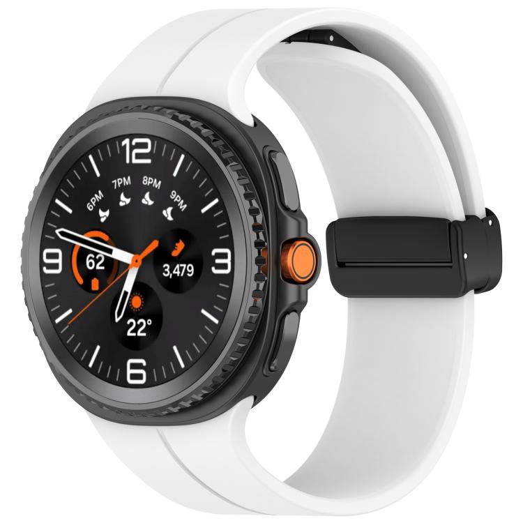 xDfind Fold Black Buckle Magnetic Silicone Watch Band, For Galaxy Watch9 / 8 / 8 Classic