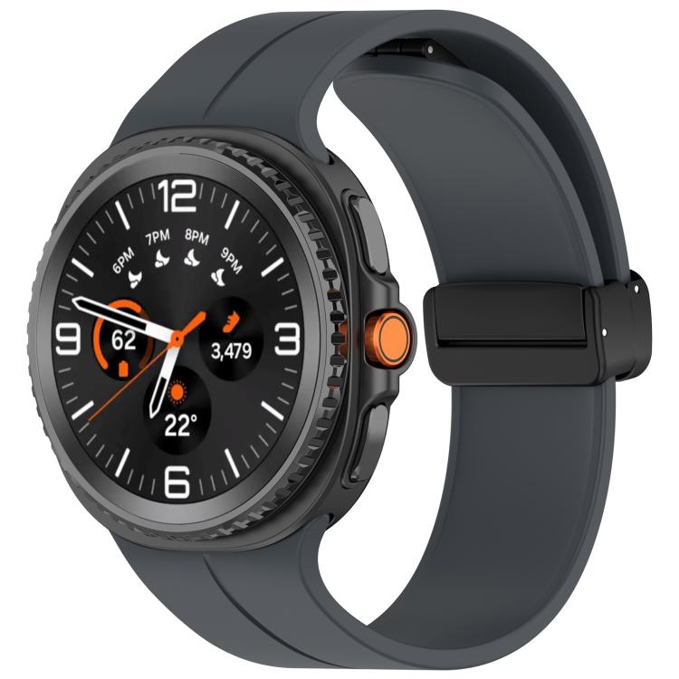 xDfind Fold Black Buckle Magnetic Silicone Watch Band, For Galaxy Watch9 / 8 / 8 Classic