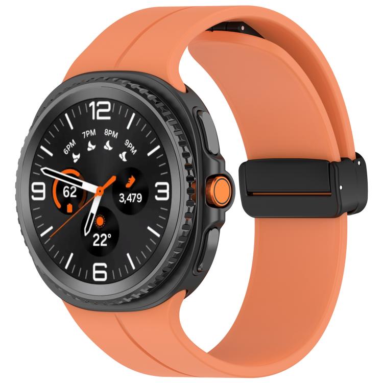 xDfind Fold Black Buckle Magnetic Silicone Watch Band, For Galaxy Watch9 / 8 / 8 Classic
