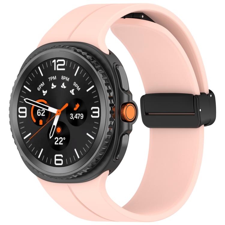 xDfind Fold Black Buckle Magnetic Silicone Watch Band, For Galaxy Watch9 / 8 / 8 Classic