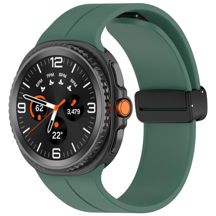 xDfind Fold Black Buckle Magnetic Silicone Watch Band, For Galaxy Watch9 / 8 / 8 Classic