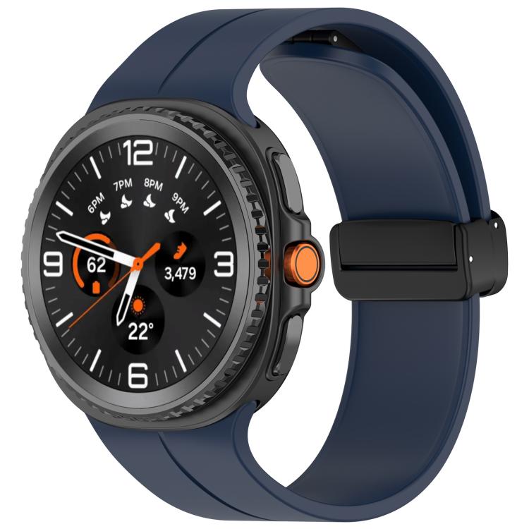 xDfind Fold Black Buckle Magnetic Silicone Watch Band, For Galaxy Watch9 / 8 / 8 Classic