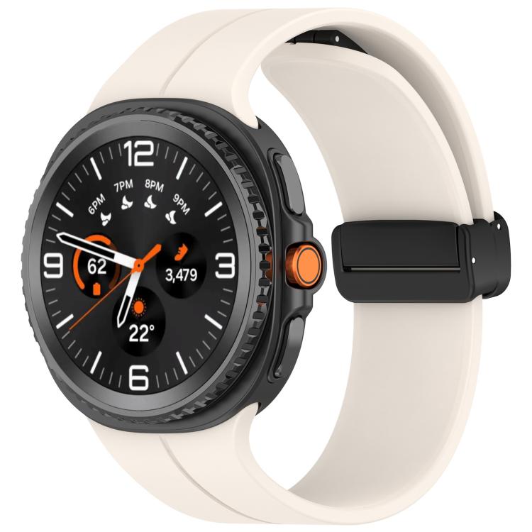 xDfind Fold Black Buckle Magnetic Silicone Watch Band, For Galaxy Watch9 / 8 / 8 Classic