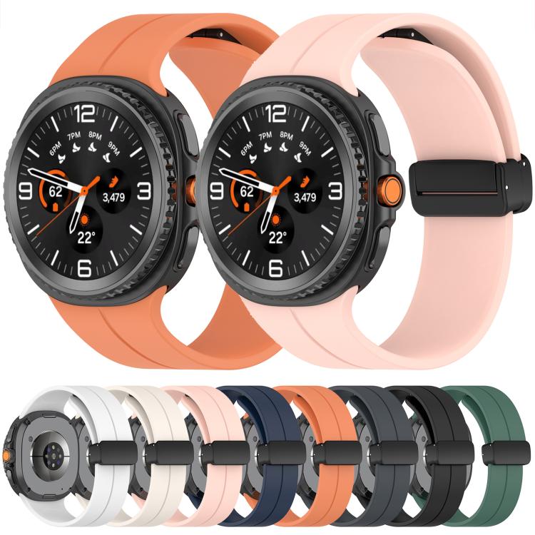 xDfind Fold Black Buckle Magnetic Silicone Watch Band, For Galaxy Watch9 / 8 / 8 Classic