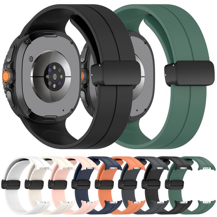 xDfind Fold Black Buckle Magnetic Silicone Watch Band, For Galaxy Watch9 / 8 / 8 Classic