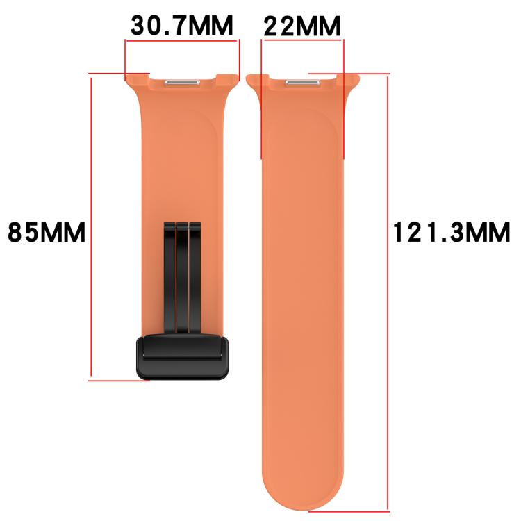 xDfind Fold Black Buckle Magnetic Silicone Watch Band, For Galaxy Watch9 / 8 / 8 Classic