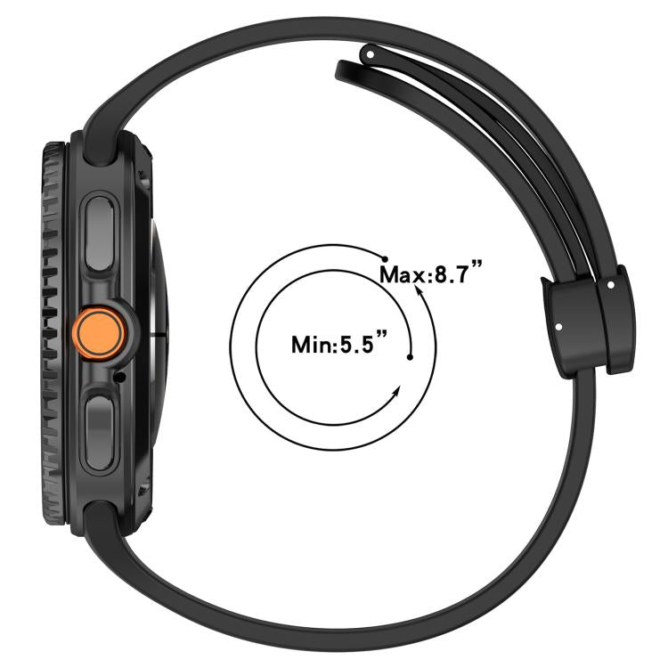 xDfind Fold Black Buckle Magnetic Silicone Watch Band, For Galaxy Watch9 / 8 / 8 Classic