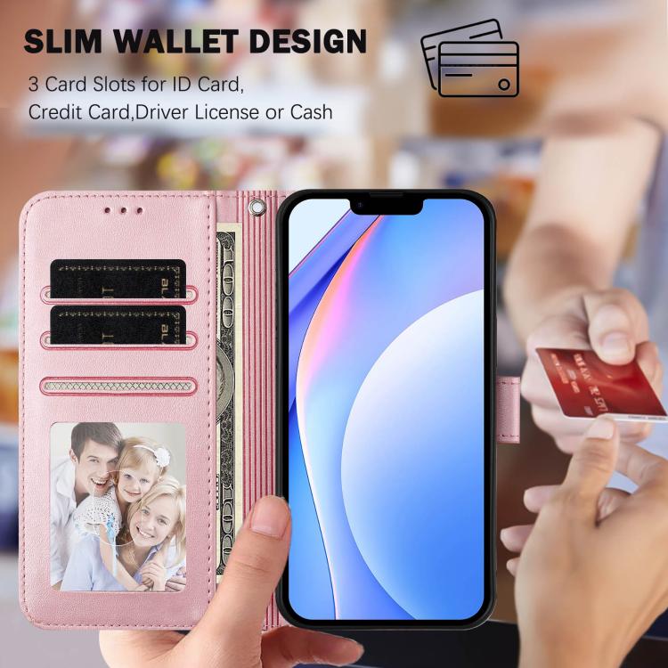Litter Panda Embossing RFID Leather Phone Case with Lanyard, For iPhone XR, For iPhone XS Max, For iPhone 8 Plus / 7 Plus