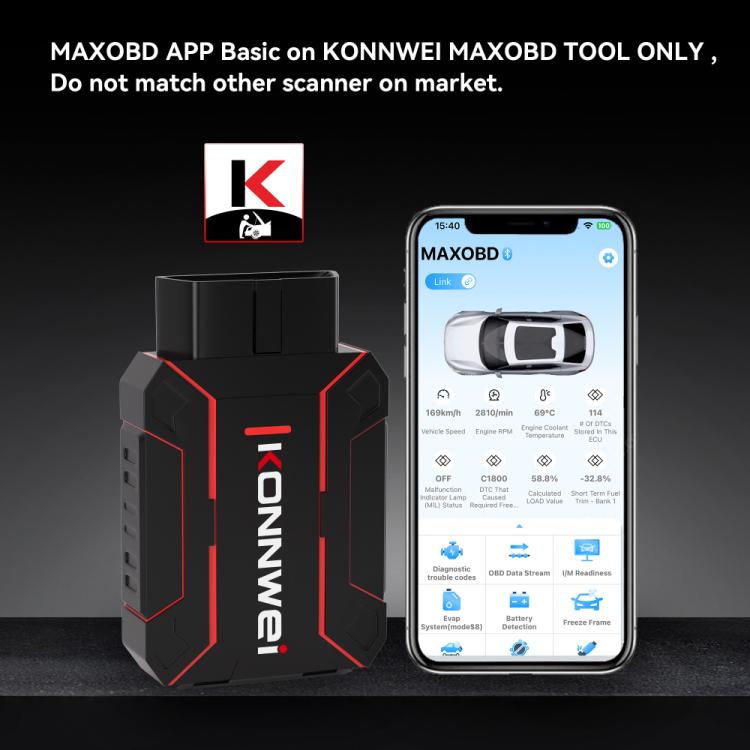 KONNWEI MAXOBD Full Car System Scanner OBD2 Diagnostic Tool Code Read