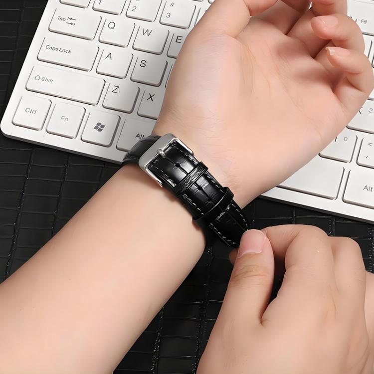xDfind Bamboo Texture Pin Buckle Leather Watch Band, For Garmin Fenix 8/7X/6X/5X 26mm 22mm, For Garmin Fenix 8/7/6/5 22mm 20mm, For Garmin Fenix 8/7S/6S/5S 20mm 18mm, For Garmin Forerunner 45/45S/Swim2 18mm