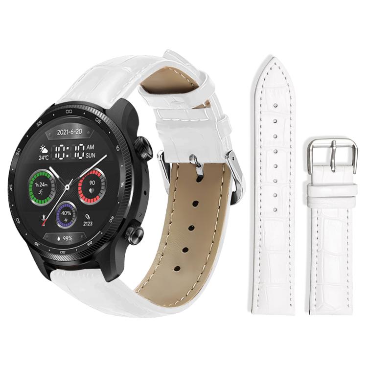 xDfind Bamboo Texture Pin Buckle Leather Watch Band, 20mm For Ticwatch GTH / E3 / E / 2, 22mm For Ticwatch Pro X / Pro3 / Pro / GTX / E2