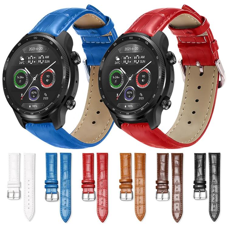 xDfind Bamboo Texture Pin Buckle Leather Watch Band, 20mm For Ticwatch GTH / E3 / E / 2, 22mm For Ticwatch Pro X / Pro3 / Pro / GTX / E2