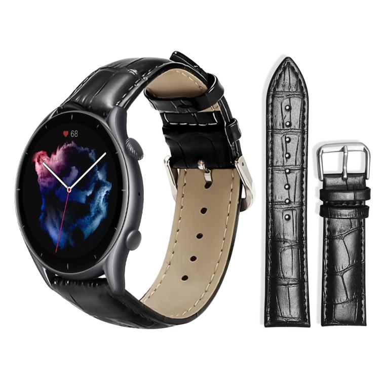 xDfind Bamboo Texture Pin Buckle Leather Watch Band, 22mm For Amazfit GTR 4/3/3 Pro/Bip6/Bip5, 20mm For Amazfit GTS4 mini/GTS3/2/2E
