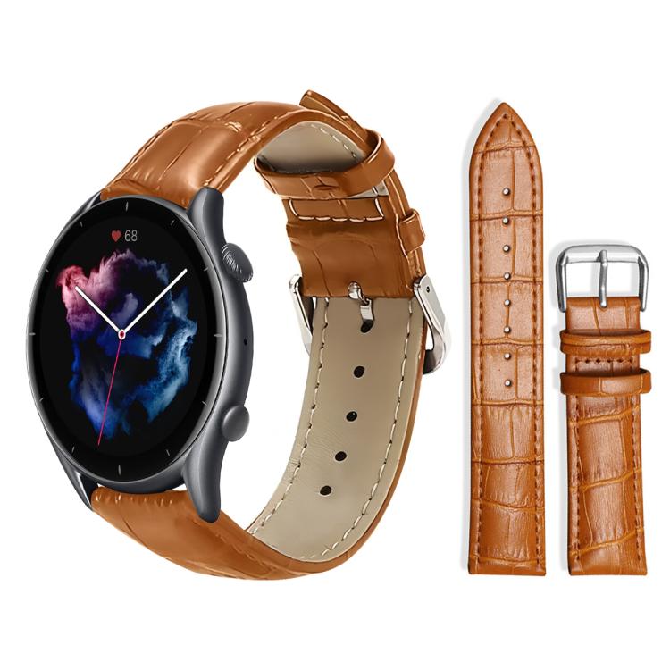 xDfind Bamboo Texture Pin Buckle Leather Watch Band, 22mm For Amazfit GTR 4/3/3 Pro/Bip6/Bip5, 20mm For Amazfit GTS4 mini/GTS3/2/2E