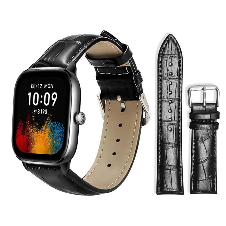 xDfind Bamboo Texture Pin Buckle Leather Watch Band, 22mm For Amazfit GTR 4/3/3 Pro/Bip6/Bip5, 20mm For Amazfit GTS4 mini/GTS3/2/2E