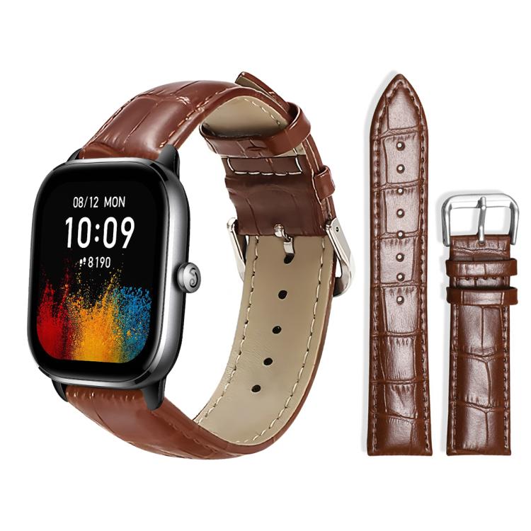 xDfind Bamboo Texture Pin Buckle Leather Watch Band, 22mm For Amazfit GTR 4/3/3 Pro/Bip6/Bip5, 20mm For Amazfit GTS4 mini/GTS3/2/2E