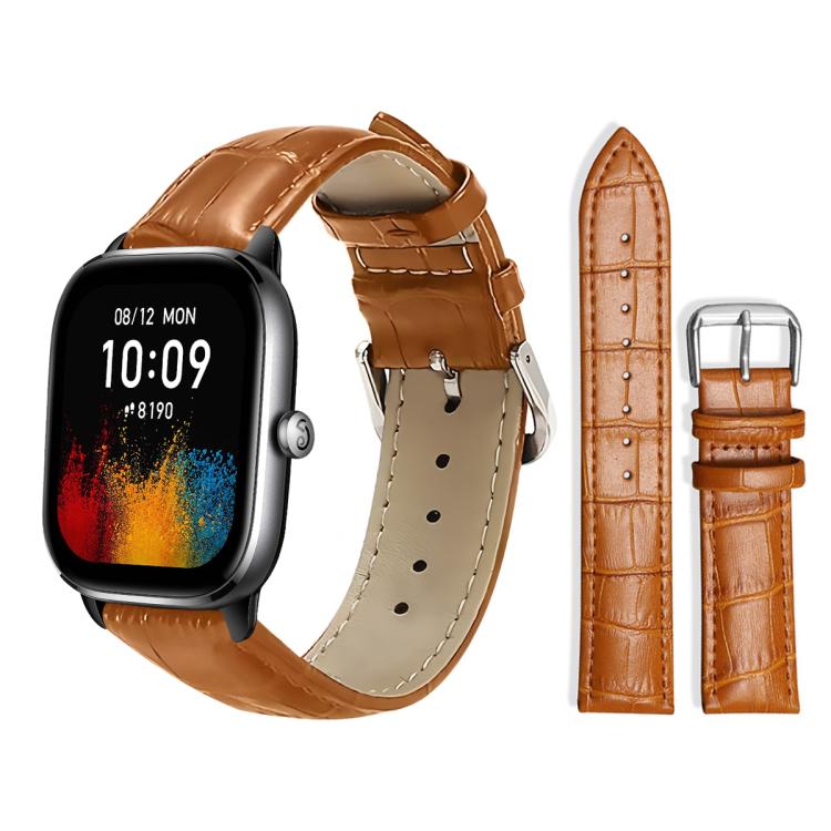 xDfind Bamboo Texture Pin Buckle Leather Watch Band, 22mm For Amazfit GTR 4/3/3 Pro/Bip6/Bip5, 20mm For Amazfit GTS4 mini/GTS3/2/2E