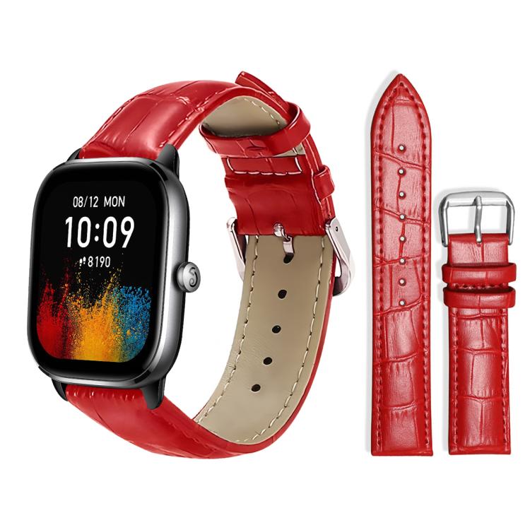 xDfind Bamboo Texture Pin Buckle Leather Watch Band, 22mm For Amazfit GTR 4/3/3 Pro/Bip6/Bip5, 20mm For Amazfit GTS4 mini/GTS3/2/2E