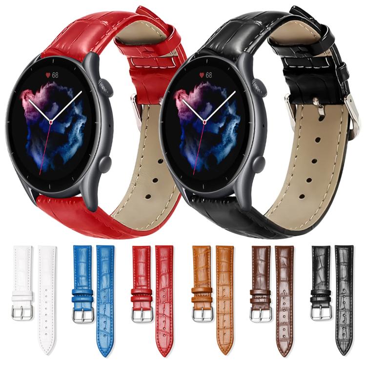 xDfind Bamboo Texture Pin Buckle Leather Watch Band, 22mm For Amazfit GTR 4/3/3 Pro/Bip6/Bip5, 20mm For Amazfit GTS4 mini/GTS3/2/2E