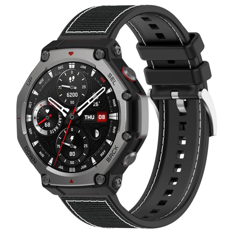 xDfind Hybrid Nylon Braid Silicone Watch Band, For Amazfit T-Rex 3 22mm
