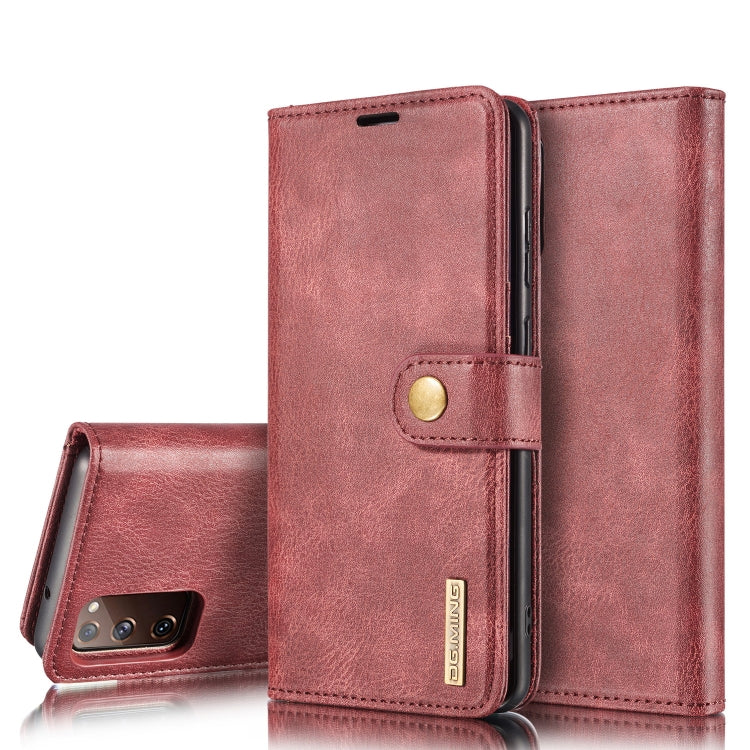 DG.MING Crazy Horse Texture Flip Detachable Magnetic Leather Case with Holder & Card Slots & Wallet, For Samsung Galaxy S20 FE