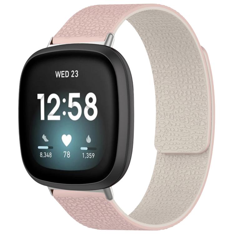 xDfind Litchi Texture Magnetic Silicone Watch Band, For Fitbit Charge 5 / Charge 6, For Fitbit Versa 4/Versa3/Sense2/Sense