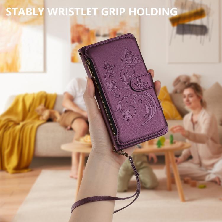 Butterfly Love Flower Multi-card Zipper Wallet Leather Phone Case, For iPhone 11 Pro Max, For iPhone 11, For iPhone 11 Pro