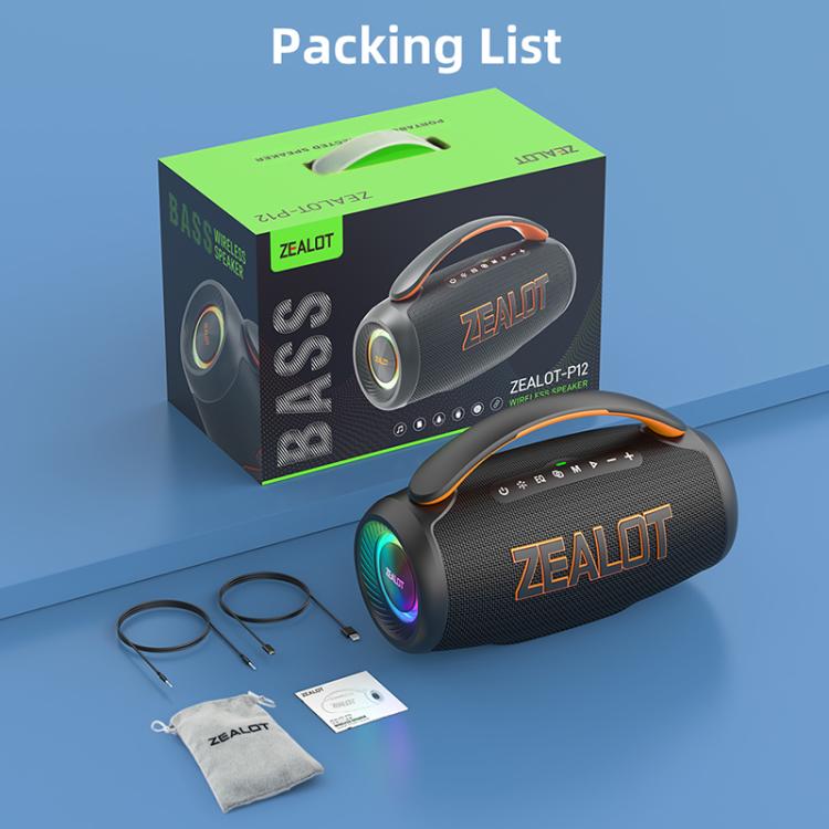 Zealot P12 60W Portable Handheld Outdoor RGB Bluetooth Speaker, P12, PT12
