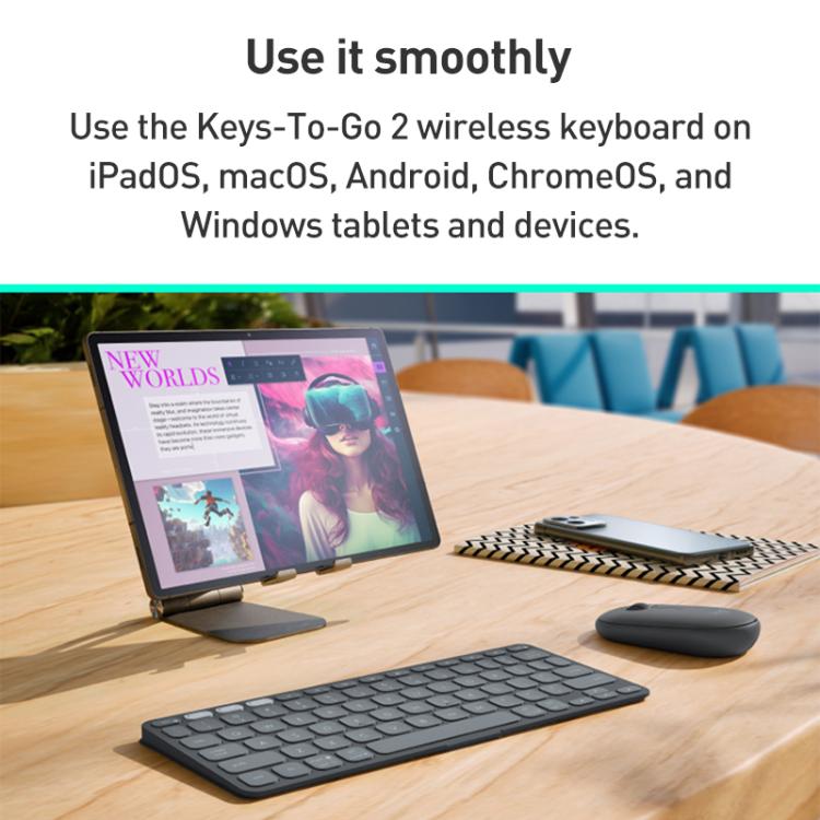 Logitech Keys To Go2 Tablet Wireless Bluetooth Keyboard with Protective Cover