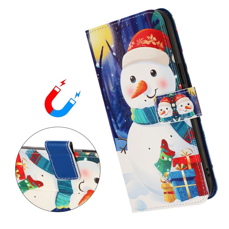 Christmas Series Buckle Leather Phone Case with Hand Strap, For iPhone 16e, For iPhone 16 Pro Max, For iPhone 16 Pro, For iPhone 16 Plus
