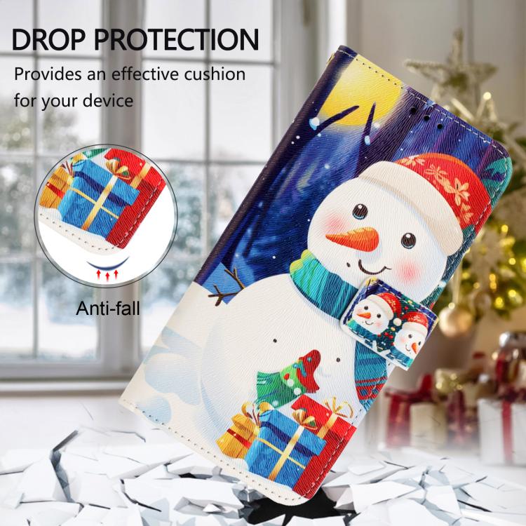 Christmas Series Buckle Leather Phone Case with Hand Strap, For iPhone 16e, For iPhone 16 Pro Max, For iPhone 16 Pro, For iPhone 16 Plus