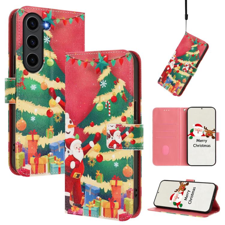 Christmas Series Buckle Leather Phone Case with Hand Strap, For Samsung Galaxy S23 5G, For Samsung Galaxy Xcover6 Pro, For Samsung Galaxy S22 Ultra 5G, For Samsung Galaxy S22+ 5G