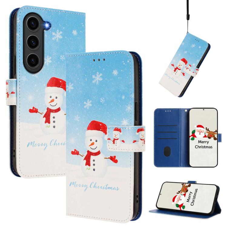 Christmas Series Buckle Leather Phone Case with Hand Strap, For Samsung Galaxy S23 5G, For Samsung Galaxy Xcover6 Pro, For Samsung Galaxy S22 Ultra 5G, For Samsung Galaxy S22+ 5G
