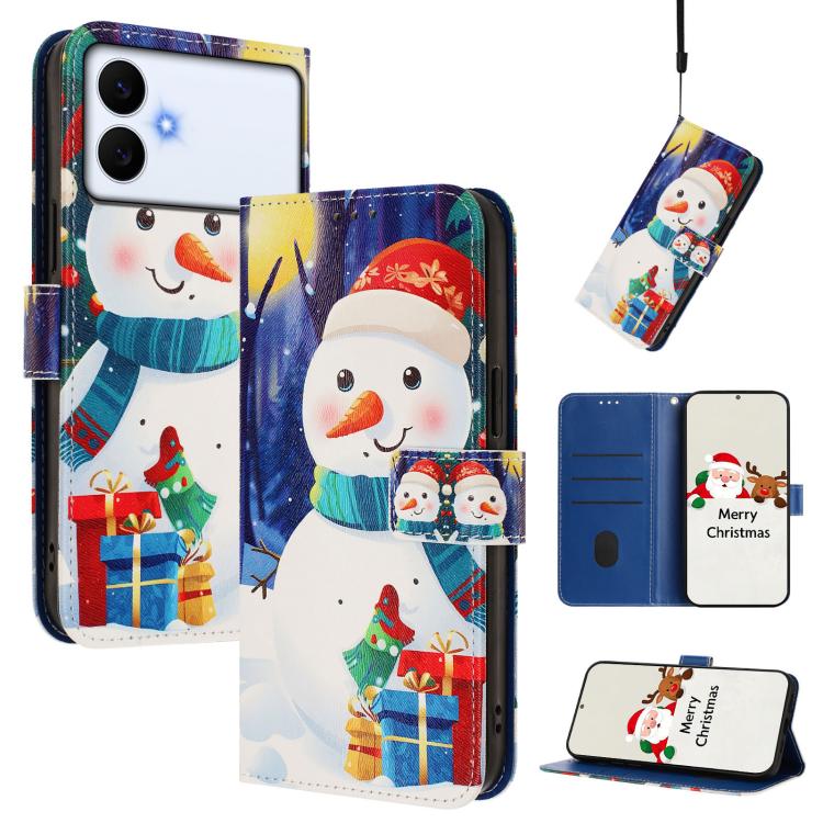 Christmas Series Buckle Leather Phone Case with Hand Strap, For Samsung Galaxy S26+ 5G, For Samsung Galaxy S26 Edge 5G, For Samsung Galaxy S26 Ultra 5G, For Samsung Galaxy S26 Pro 5G