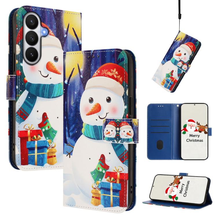 Christmas Series Buckle Leather Phone Case with Hand Strap, For Samsung Galaxy S26+ 5G, For Samsung Galaxy S26 Edge 5G, For Samsung Galaxy S26 Ultra 5G, For Samsung Galaxy S26 Pro 5G
