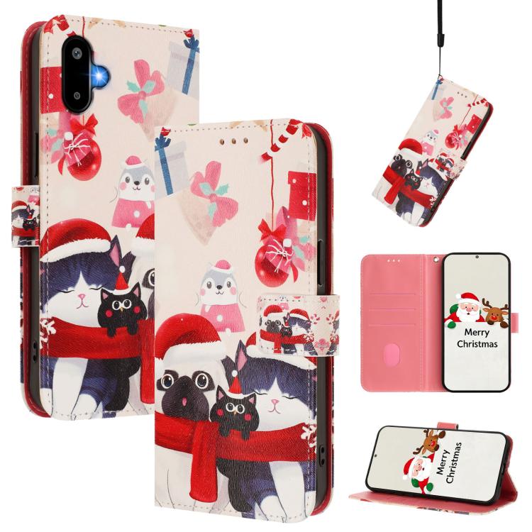 Christmas Series Buckle Leather Phone Case with Hand Strap, For Samsung Galaxy F06 5G / M06 5G, For Samsung Galaxy A06 5G / 4G, For Samsung Galaxy A36 / A56 5G, For Samsung Galaxy A05 / F05 / M05 4G