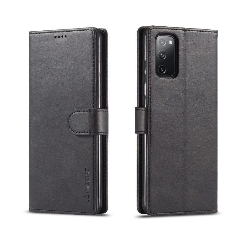 For Samsung Galaxy S20 FE 5G / S20 Lite LC.IMEEKE Calf Texture Horizontal Flip Leather Case, with Holder & Card Slots & Wallet & Photo Frame(Black)